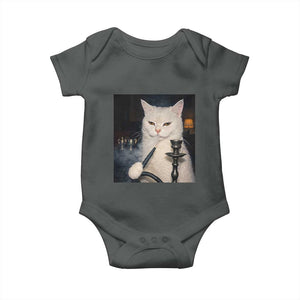 Funny Stoner Cat Baby Onesie 420 Stoner Smoking Cat Cannabis Lover Meme TS14 Dark Heather Print Your Wear