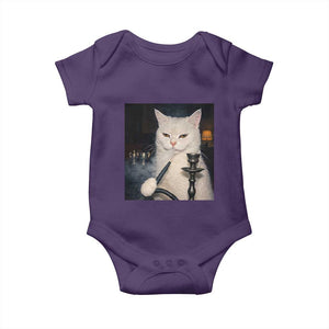 Funny Stoner Cat Baby Onesie 420 Stoner Smoking Cat Cannabis Lover Meme TS14 Purple Print Your Wear