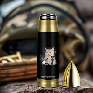 Funny Stoner Cat Bullet Tumbler 420 Stoner Smoking Cat Cannabis Lover Meme TS14 Print Your Wear