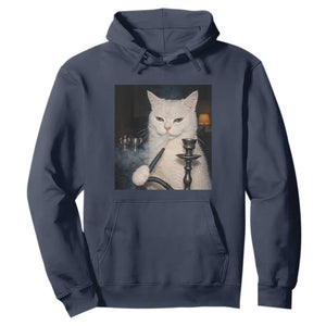 Funny Stoner Cat Hoodie 420 Stoner Smoking Cat Cannabis Lover Meme TS14 Navy Print Your Wear