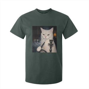 Funny Stoner Cat T Shirt For Kid 420 Stoner Smoking Cat Cannabis Lover Meme TS14 Dark Forest Green Print Your Wear