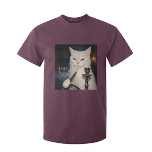 Funny Stoner Cat T Shirt For Kid 420 Stoner Smoking Cat Cannabis Lover Meme TS14 Maroon Print Your Wear