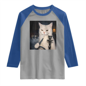 Funny Stoner Cat Raglan Shirt 420 Stoner Smoking Cat Cannabis Lover Meme TS14 Sport Gray Royal Print Your Wear