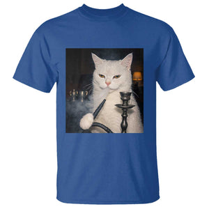 Funny Stoner Cat T Shirt 420 Stoner Smoking Cat Cannabis Lover Meme TS14 Royal Blue Print Your Wear