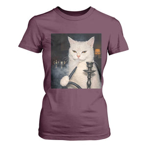 Funny Stoner Cat T Shirt For Women 420 Stoner Smoking Cat Cannabis Lover Meme TS14 Maroon Print Your Wear