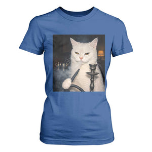 Funny Stoner Cat T Shirt For Women 420 Stoner Smoking Cat Cannabis Lover Meme TS14 Royal Blue Print Your Wear