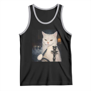 Funny Stoner Cat Tank Top 420 Stoner Smoking Cat Cannabis Lover Meme TS14 Black Athletic Heather Print Your Wear