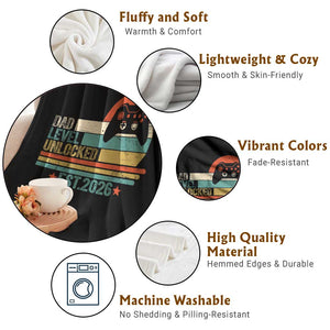 Dad Level Unlocked Throw Blanket Funny New Dad Gaming Gamer 2026 TS14 Print Your Wear