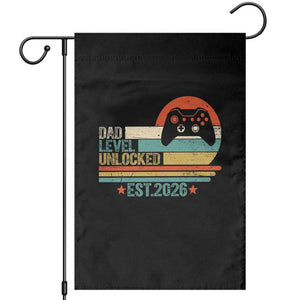 Dad Level Unlocked Garden Flag Funny New Dad Gaming Gamer 2026 TS14 Black Print Your Wear