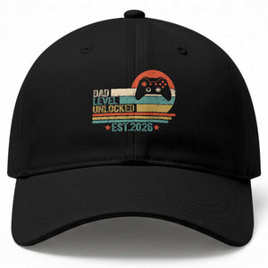 Dad Level Unlocked Baseball Cap Funny New Dad Gaming Gamer 2026