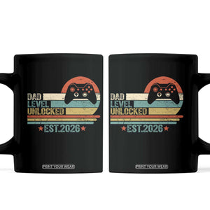 Dad Level Unlocked Coffee Mug Funny New Dad Gaming Gamer 2026 TS14 Black Print Your Wear
