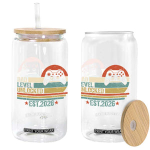 Dad Level Unlocked Glass Can Funny New Dad Gaming Gamer 2026
