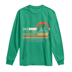 Dad Level Unlocked Long Sleeve Shirt Funny New Dad Gaming Gamer 2026 TS14 Irish Green Print Your Wear