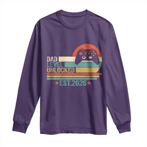 Dad Level Unlocked Long Sleeve Shirt Funny New Dad Gaming Gamer 2026 TS14 Purple Print Your Wear