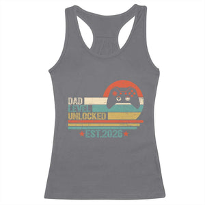 Dad Level Unlocked Racerback Tank Top Funny New Dad Gaming Gamer 2026 TS14 Charcoal Print Your Wear
