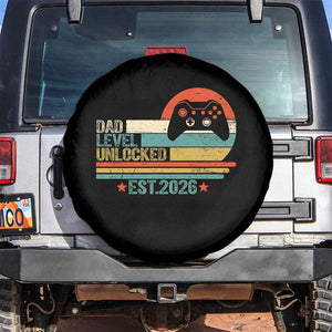 Dad Level Unlocked Spare Tire Cover Funny New Dad Gaming Gamer 2026 TS14 No hole Black Print Your Wear