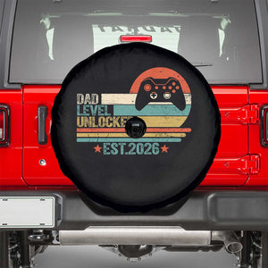 Dad Level Unlocked Spare Tire Cover Funny New Dad Gaming Gamer 2026 TS14 Black Print Your Wear