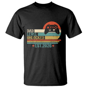 Dad Level Unlocked T Shirt Funny New Dad Gaming Gamer 2026 TS14 Black Print Your Wear