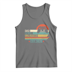 Dad Level Unlocked Tank Top Funny New Dad Gaming Gamer 2026 TS14 Black Heather Print Your Wear