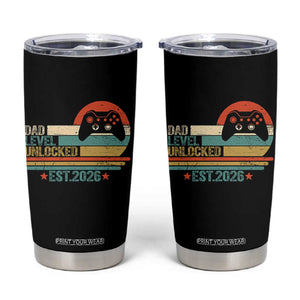 Dad Level Unlocked Tumbler Cup Funny New Dad Gaming Gamer 2026 TS14 Black Print Your Wear
