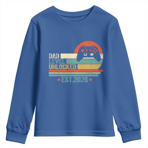 Dad Level Unlocked Youth Sweatshirt Funny New Dad Gaming Gamer 2026 TS14 Royal Blue Print Your Wear