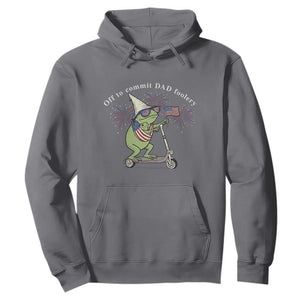 New Dad Frog 4th of July Hoodie Off to Commit Dad Foolery TS14 Charcoal Print Your Wear