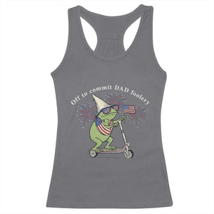 New Dad Frog 4th of July Racerback Tank Top Off to Commit Dad Foolery