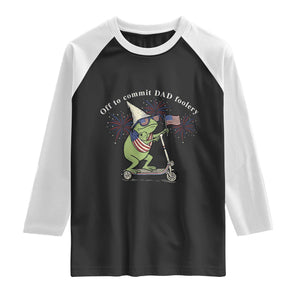 New Dad Frog 4th of July Raglan Shirt Off to Commit Dad Foolery