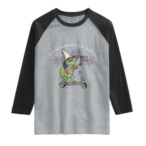 New Dad Frog 4th of July Raglan Shirt Off to Commit Dad Foolery