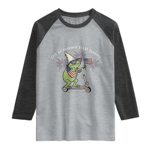New Dad Frog 4th of July Raglan Shirt Off to Commit Dad Foolery