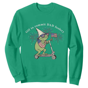 New Dad Frog 4th of July Sweatshirt Off to Commit Dad Foolery TS14 Irish Green Print Your Wear
