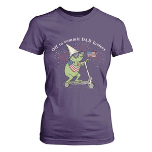 New Dad Frog 4th of July T Shirt For Women Off to Commit Dad Foolery TS14 Purple Print Your Wear