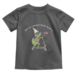 New Dad Frog 4th of July Toddler T Shirt Off to Commit Dad Foolery