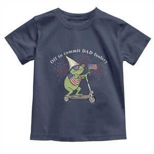 New Dad Frog 4th of July Toddler T Shirt Off to Commit Dad Foolery