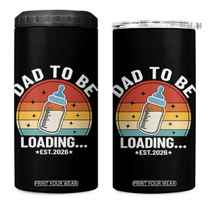 Dad to Be 2026 4 in 1 Can Cooler Tumbler Funny Pregnancy Announcement Gift TS14 One Size: 16 oz Black Print Your Wear