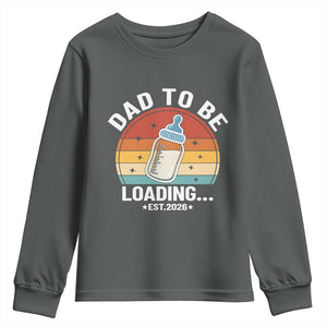 Dad to Be 2026 Youth Sweatshirt Funny Pregnancy Announcement Gift TS14 Dark Heather Print Your Wear