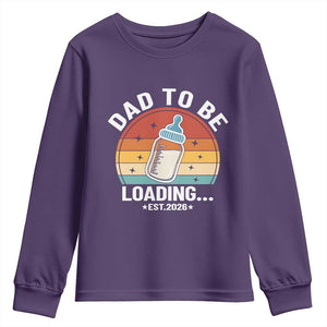 Dad to Be 2026 Youth Sweatshirt Funny Pregnancy Announcement Gift TS14 Purple Print Your Wear