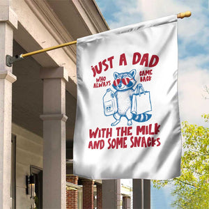 Just Dad Who Always Came Back With The Milk Garden Flag Funny Raccoon Dad TS14 Print Your Wear
