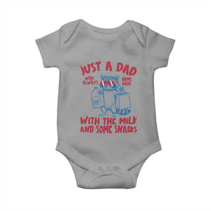 Just Dad Who Always Came Back With The Milk Baby Onesie Funny Raccoon Dad TS14 Sport Gray Print Your Wear
