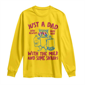 Just Dad Who Always Came Back With The Milk Long Sleeve Shirt Funny Raccoon Dad TS14 Daisy Print Your Wear