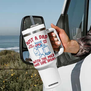 Just Dad Who Always Came Back With The Milk Tumbler With Handle Funny Raccoon Dad TS14 Print Your Wear