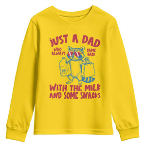 Just Dad Who Always Came Back With The Milk Youth Sweatshirt Funny Raccoon Dad TS14 Daisy Print Your Wear