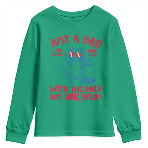 Just Dad Who Always Came Back With The Milk Youth Sweatshirt Funny Raccoon Dad TS14 Irish Green Print Your Wear