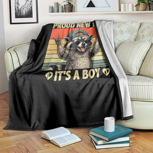 Proud New Dad It's A Boy Throw Blanket Funny Raccoon Humor Father's Day TS14 Print Your Wear
