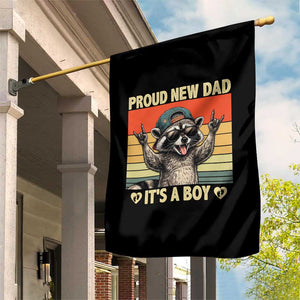 Proud New Dad It's A Boy Garden Flag Funny Raccoon Humor Father's Day TS14 Print Your Wear