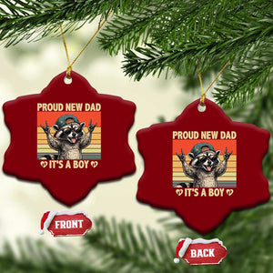 Proud New Dad It's A Boy Ceramic Ornament Funny Raccoon Humor Father's Day