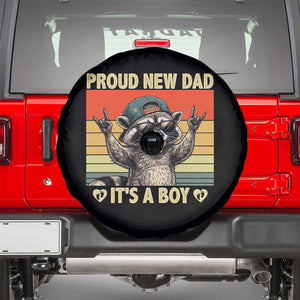Proud New Dad It's A Boy Spare Tire Cover Funny Raccoon Humor Father's Day TS14 Black Print Your Wear