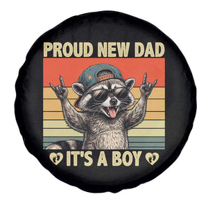 Proud New Dad It's A Boy Spare Tire Cover Funny Raccoon Humor Father's Day TS14 Print Your Wear