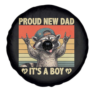Proud New Dad It's A Boy Spare Tire Cover Funny Raccoon Humor Father's Day TS14 Print Your Wear