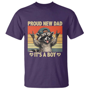 Proud New Dad It's A Boy T Shirt Funny Raccoon Humor Father's Day TS14 Purple Print Your Wear